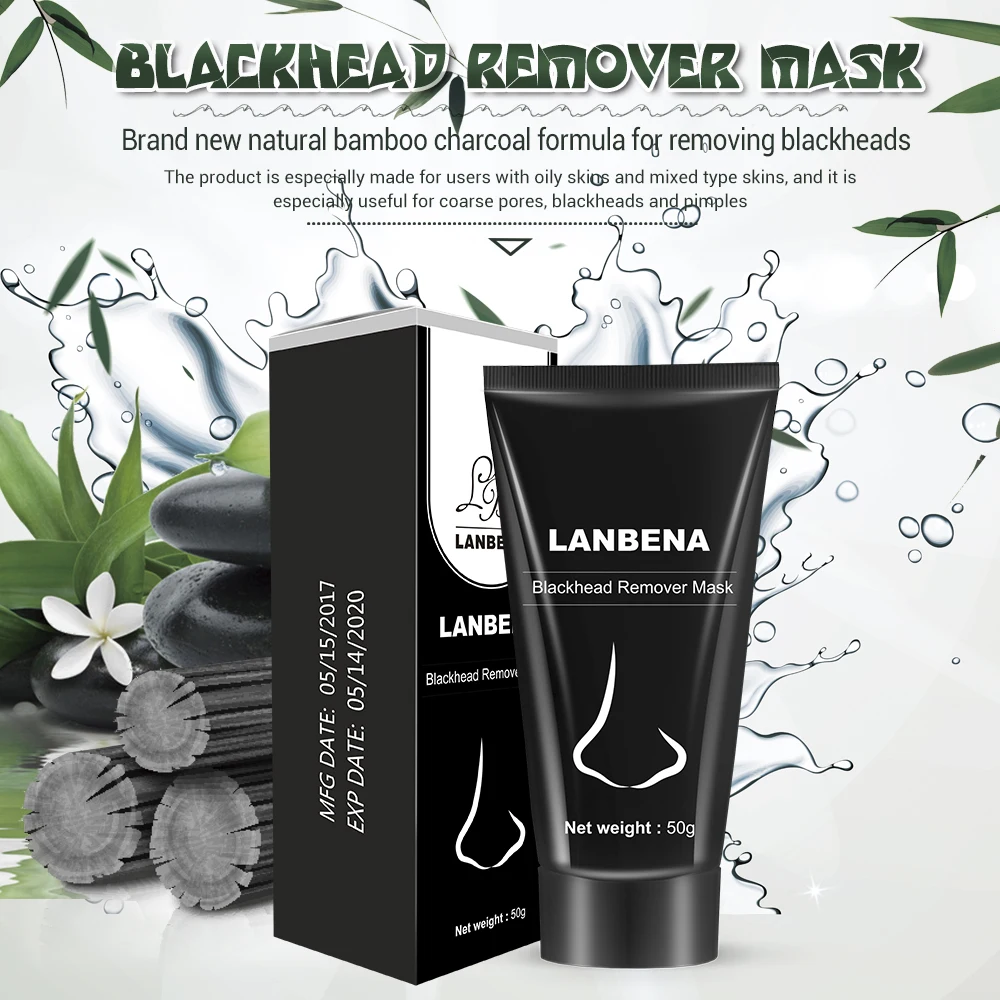 LANBENA Bamboo Charcoal Black Mask Face Care Deep Cleansing Purifying Blackhead 3 Steps Black Head Remover 1