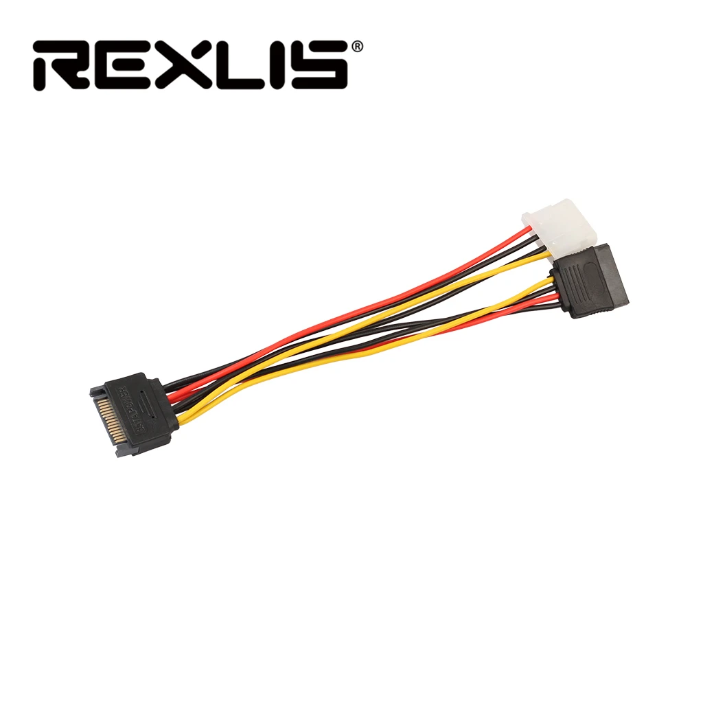 REXLIS 2 предмета/5 шт 15Pin мужчин и женщин последовательный к IDE Molex женский + 4Pin SATA