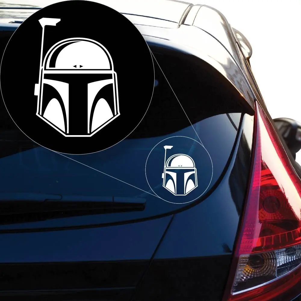 

Yoonek Graphics Star Wars Boba Fett Vinyl Decal Sticker # 845 (6" x 4.3", White)