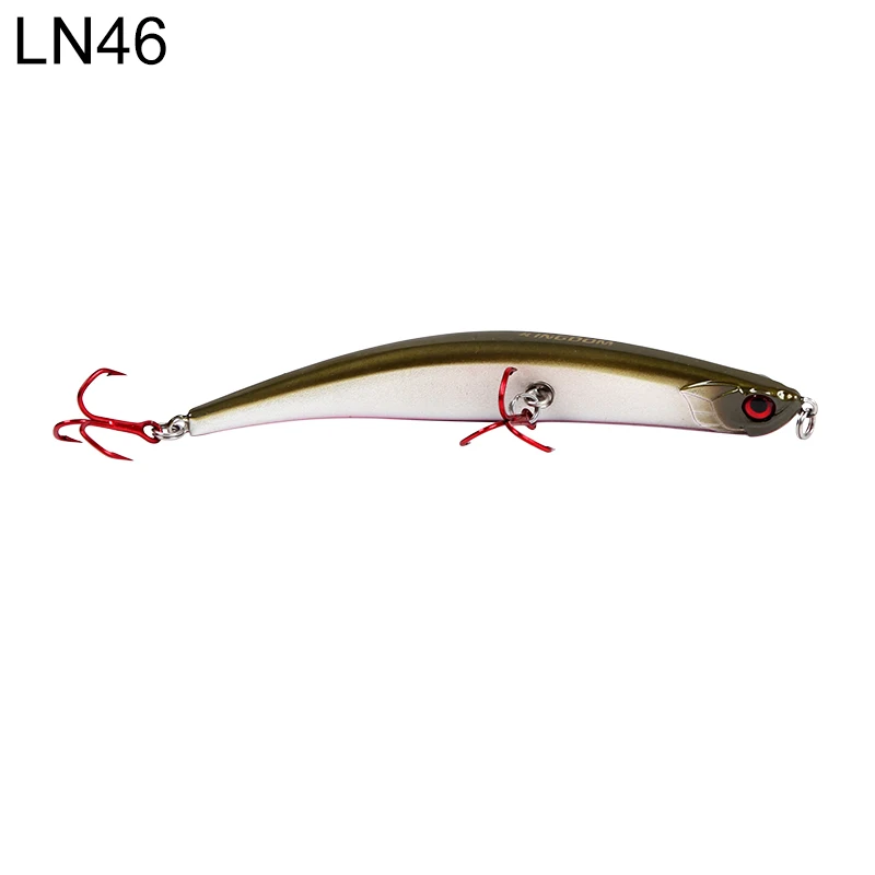 Kingdom плавающие приманки-карандаши для рыбалки, 110 мм/10 г, 86 мм/6,5 г, жесткие приманки, форма изгиба, красные крючки, приманка для морского окуня, Bait5349 - Цвет: LN46