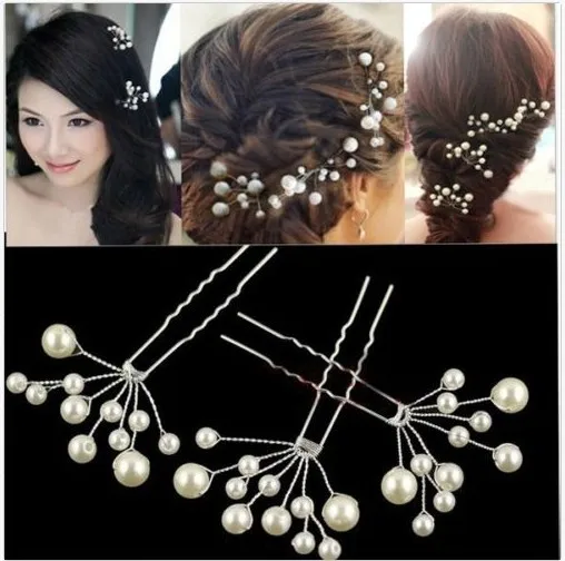 12pcs wholesale pearl Crystal hair Clip Bridal Wedding Hair Pins
