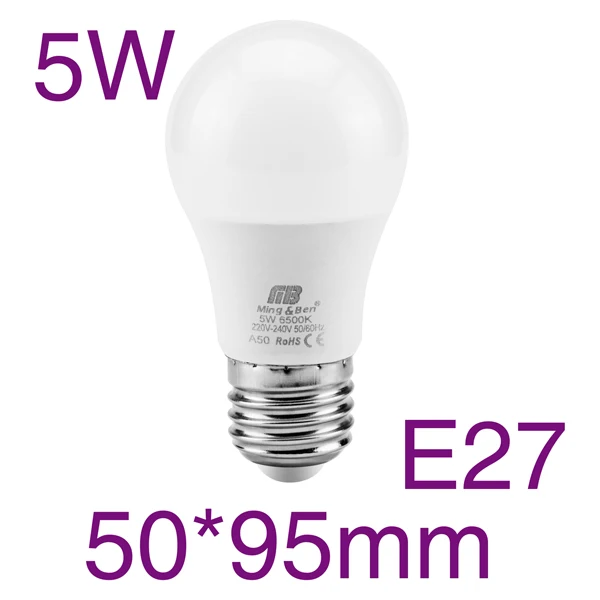 Реальная мощность светодиодный светильник E27 светодиодный лампада ампула Bombilla 3 Вт 5 Вт 7 Вт 9 Вт 12 Вт 15 Вт 18 Вт Светодиодный светильник ac220в холодный белый теплый белый светодиодный прожектор - Испускаемый цвет: E27 5W 220V