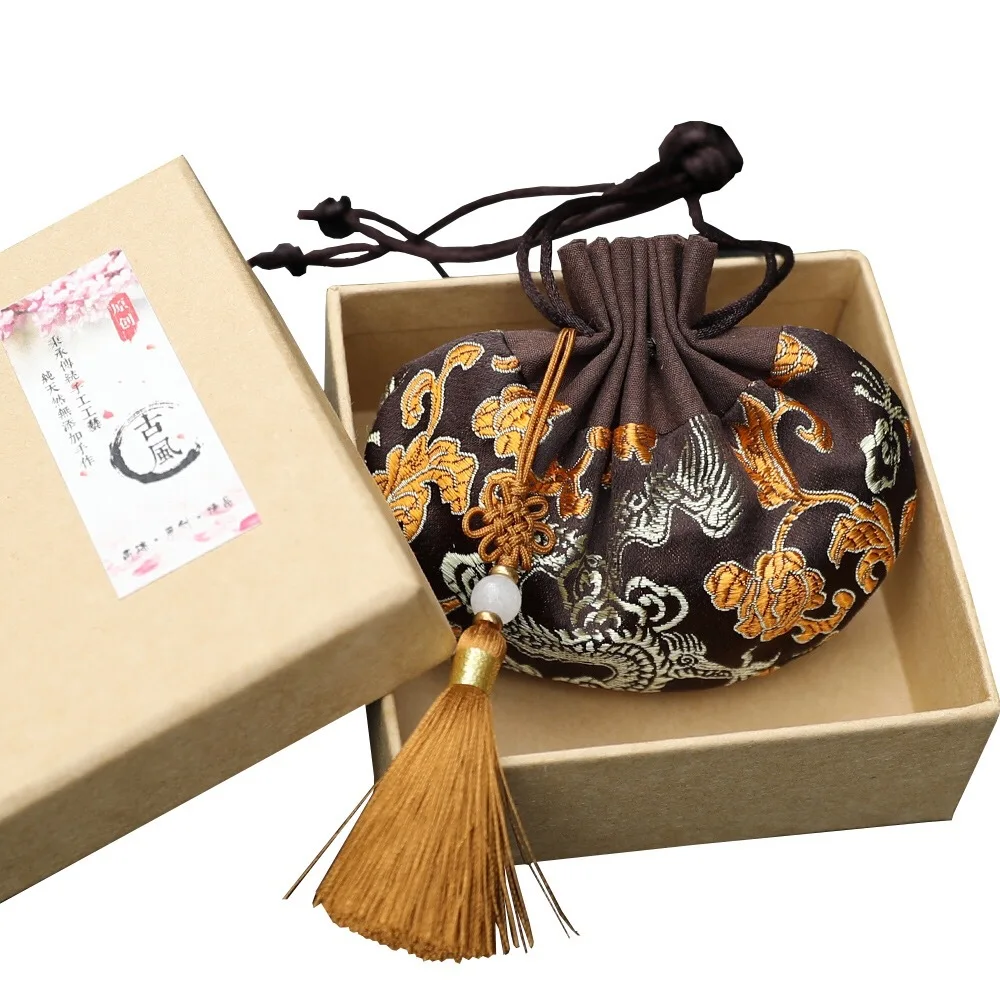 Шелковый высококачественный китайский стиль, Дворцовое саше, сумка ретро серии, Дворцовое саше, Сумка с кисточками, ювелирные сумки, украшение автомобиля, подарочная сумка - Цвет: Add box