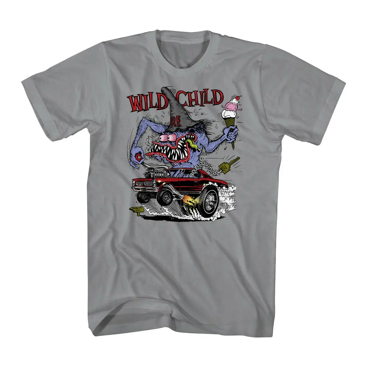 Ed Big Daddy Roth Rat Fink Hot Rod Creation Wild Child Adult T Shirt | Мужская одежда