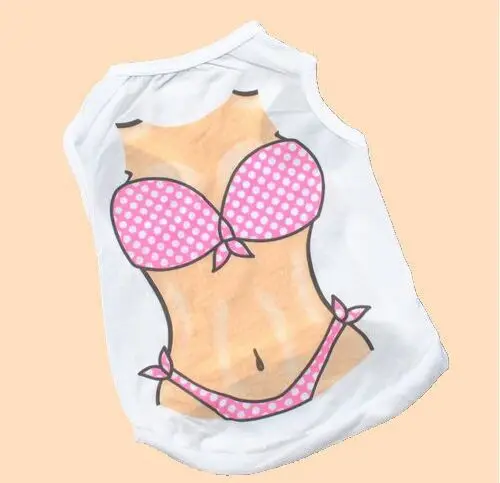

for Summer Pet Clothes Sexy Bikini Dog Clothes Mucle Vest t shirt Wholesale Small Dog Pet Girl Boy Sexy Clothes 1pcs/lot