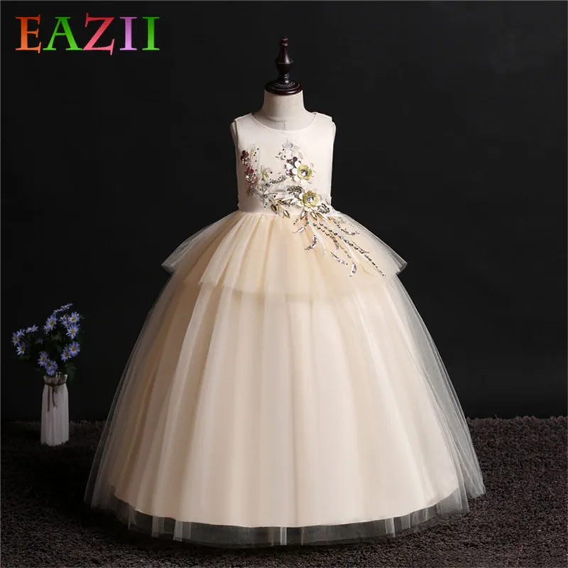 

EAZII Tulle Lace Infant Toddler Pageant Flower Girl Dresses for Weddings and Party First Communion Dresses For Girls Costume