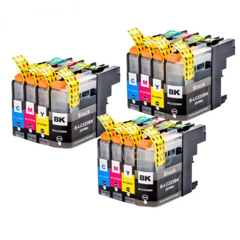 С чипом 12 шт LC223 LC221 совместимый чернильный картридж для MFC-J4420DW/J4620DW/J4625DWJ480DW/J680DW/J880DW