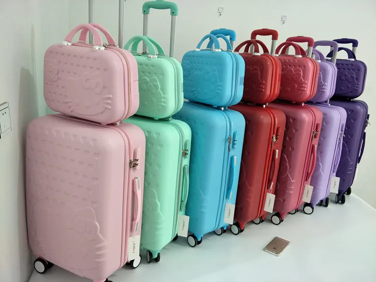 Details about Hello Kitty Suitcase Set Children Women Luggage Travel Bag Trolley Sanrio NEW
