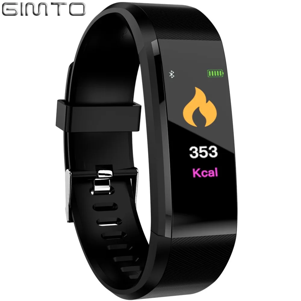 

GIMTO Women Men Smart Bracelet Sport Digital LED Watch Waterproof Clock Blood Pressure Heart Rate Sleep Monitor For Android IOS