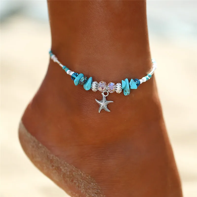 Мульти Радуга цветной бисер ноги лодыжки браслет ручной работы бисером океан пляжные браслеты на ногу для женщин пляжные ювелирные изделия