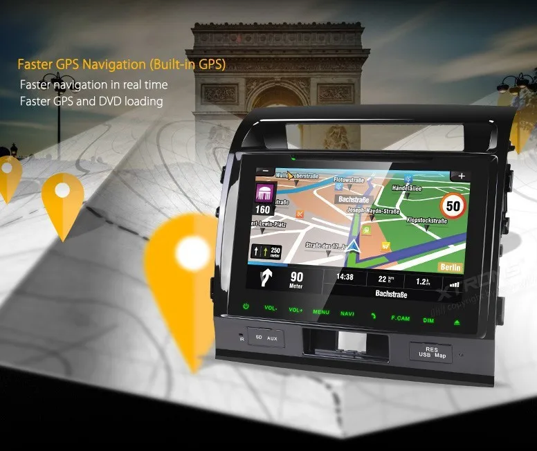 Top 9" HD Digital Capacitive Multi-Touch Screen Car DVD playerfor Toyota Land Cruiser 2008/2009/2010/2011/2012/2013/2014 Dynamic UI 11