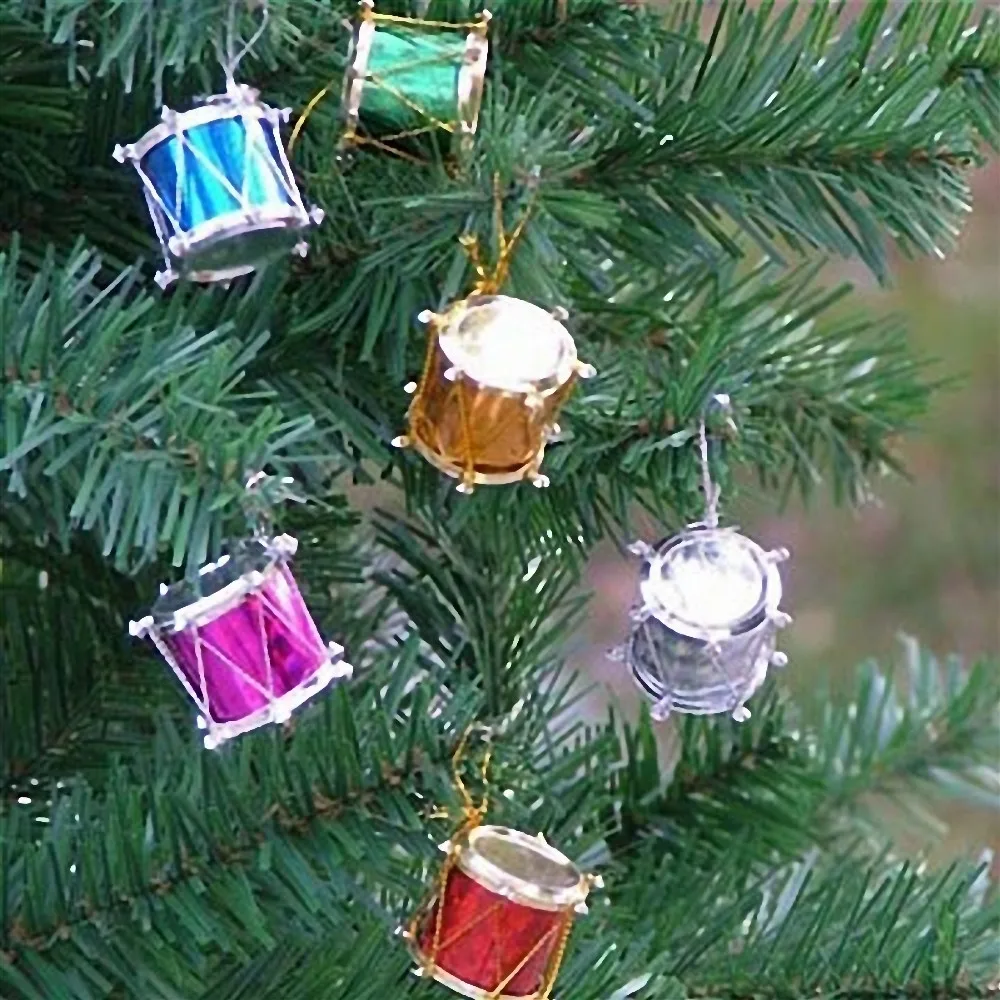 Snare Drum Christmas Ornament 12pcs/set drum Mini Christmas Ornament