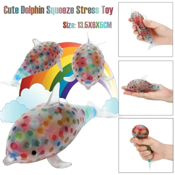 

New Jumbo Novelty Squishy Spongy Dolphin Bead Stress Ball Toy Squeezable Stress Toy Stress Relief Ball 5.31