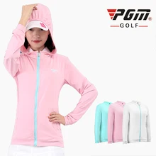 PGM женская спортивная летняя женская ледяная шелковая Солнцезащитная куртка для гольфа женская спортивная дышащая куртка с капюшоном