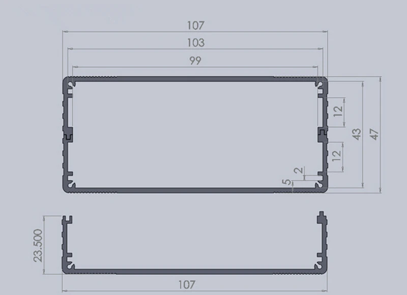 4 шт./лот алюминиевые коробки электроника подходит для pcb размер 43x103 мм