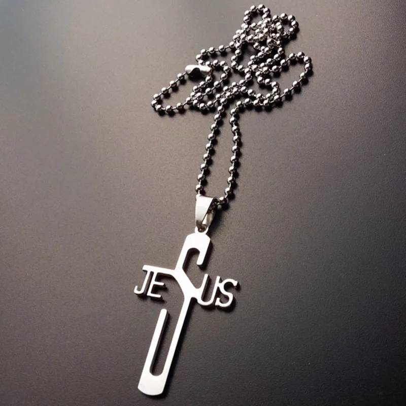 

New Hot Women Men Silver Titanium Steel Cross Long Chain Pendant Necklace Charm Jewelry Gifts