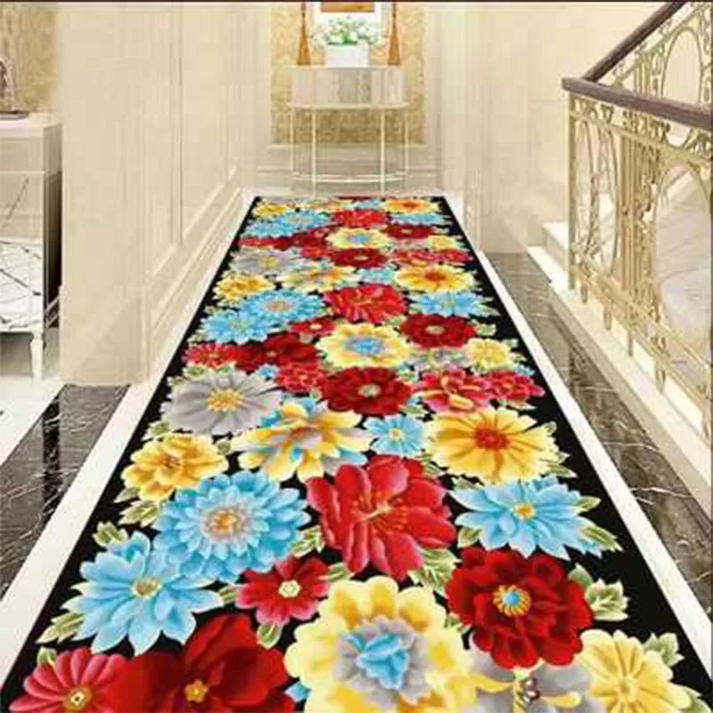 Long 3d Hallway Stair Carpet Tapis Salon Floor Carpet balcony Hotel dywany ковровая дорожка tapis mariage For Sale