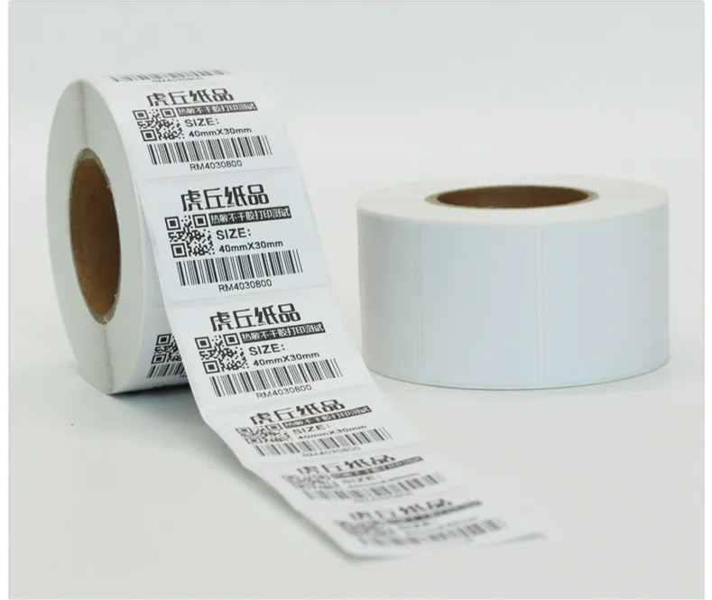 4 rollsPOS thermal label paper 40 x30 mmThermal printer Thermal Labels waterproof barcode blank ...