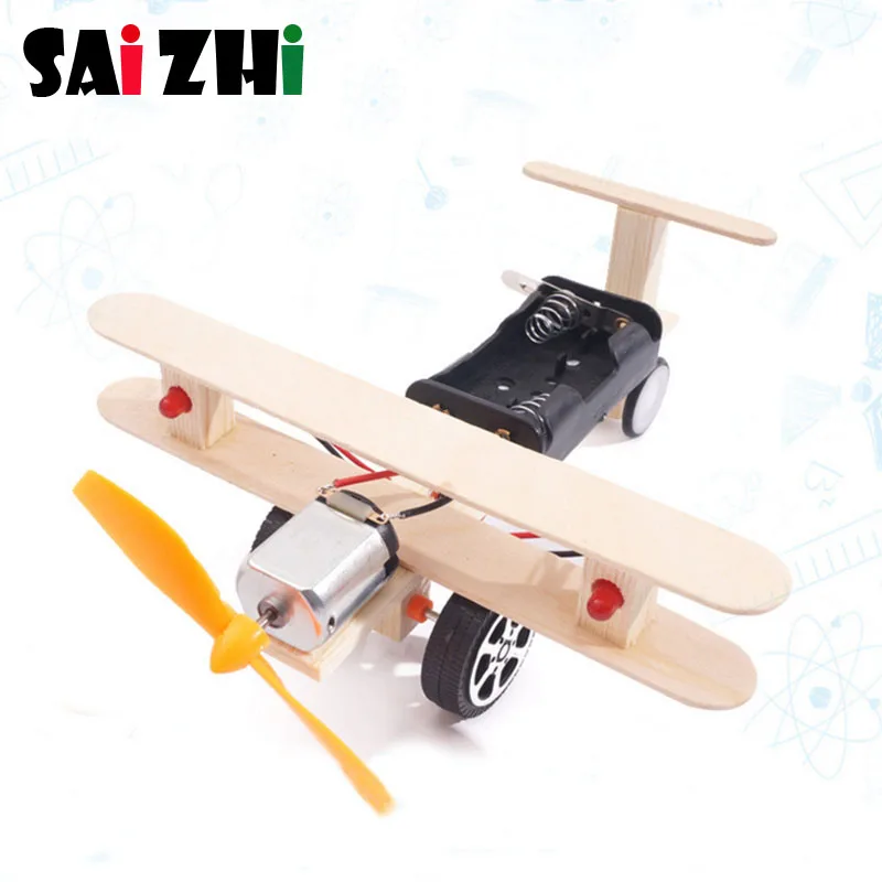 

Saizhi Science Toy Diy Double Lights Taxiing Aircraft Developing Intelligent Toy STEM Electric Toy Birthday Gift SZ3329