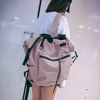 

Korean Ulzzang Backpack Fashion Girl High Capacity Backpack Joker Preppy Style Studeng School Bag Leisure Simple Nylon Backpack