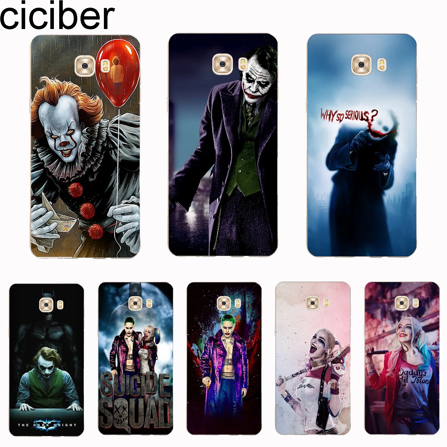 

Ciciber Cover For Samsung Galaxy C9 Case C8 C7 C5 Pro Phone Cases Coque Soft TPU DC Marvel Harry Quinn Shell Capa Capinha Fundas