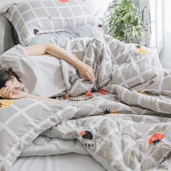 

Newest Cotton Bedspread Pastoral Bird Print Throw Blanket Summer Comforter Stiching Duvet Quilt Filling Suitable for Kids Adult