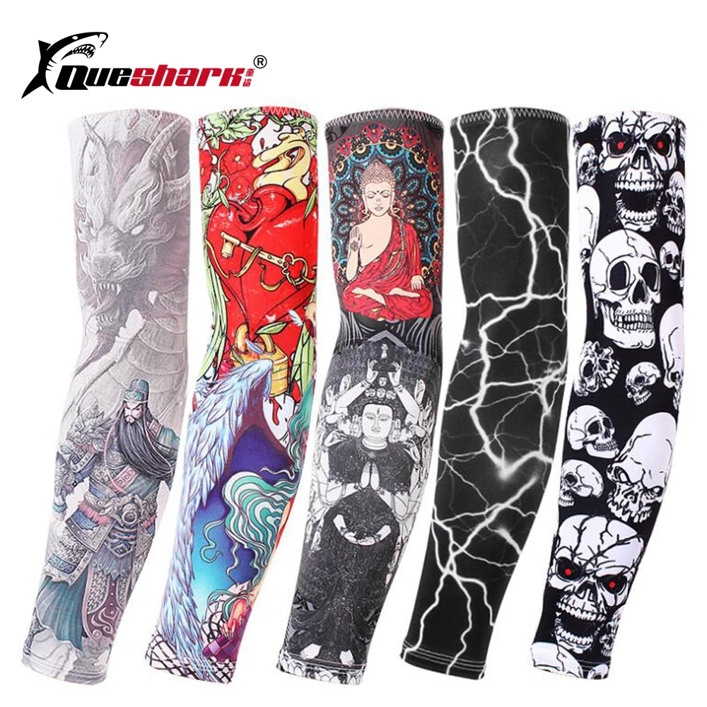 

QUESHARK 1 Pair 3D Printed Cycling Running Arm Warmers Sports Elbow Pads Uv Protection Basketball Volleyball Arm Sleeve Covers