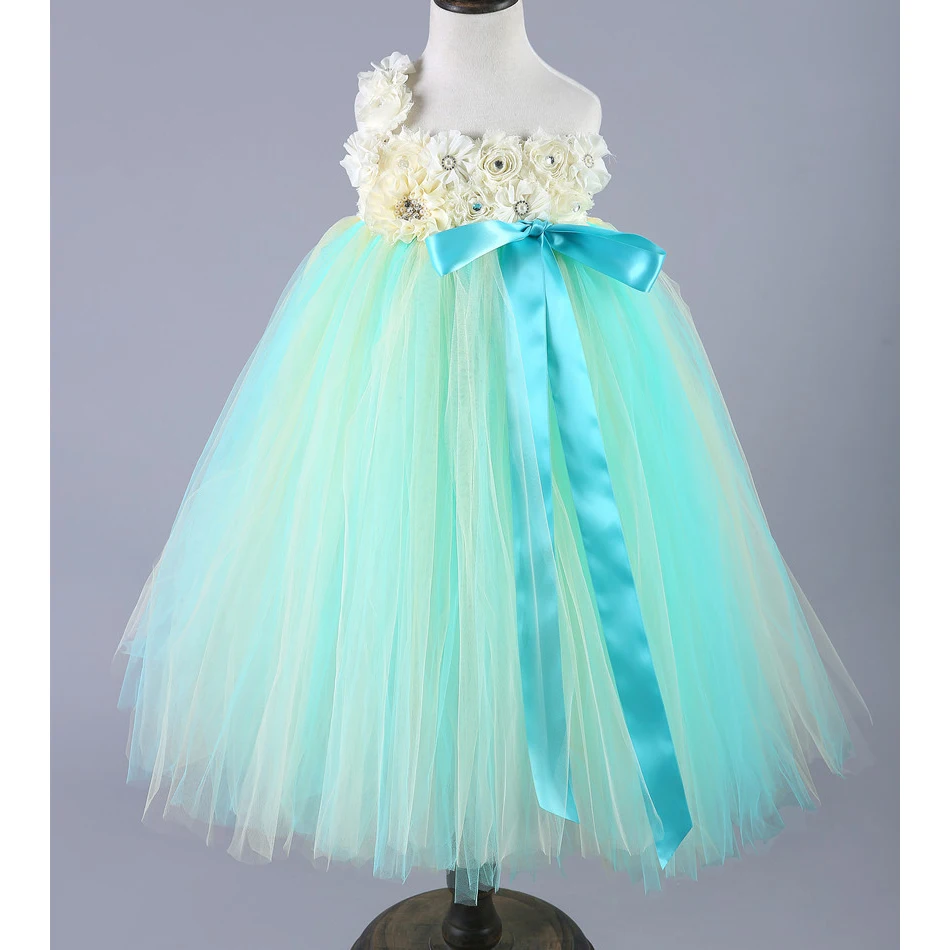 

Girls Teenage Birthday Party Dress Elegant Floral Princess Ball Gown Tutu Dress for Weeding Kids First Communion Clothes Costume