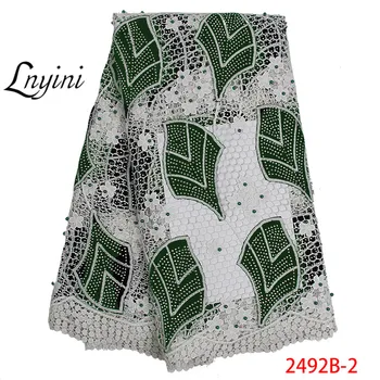 

Newest Arrival High Quality Nigerian Wedding African Quipure /Cord Lace Fabric For Wedding Party Latest Lace Fabric L2492B-1