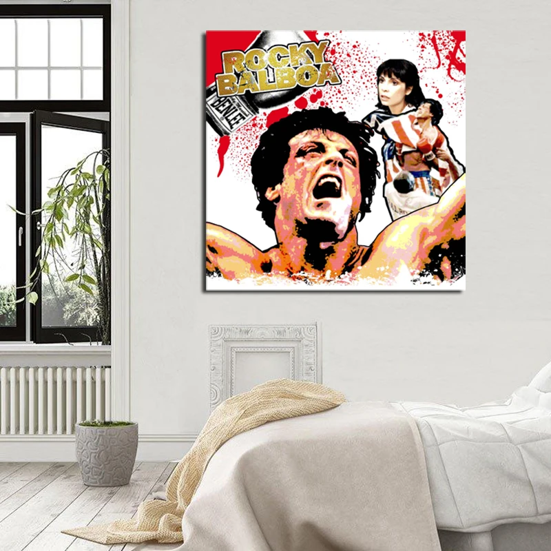 

Rocky Balboa HD Motivational Wall Art Canvas Posters Prints Painting Oil Wall Pictures For Bedroom Modern Home Decor Framework