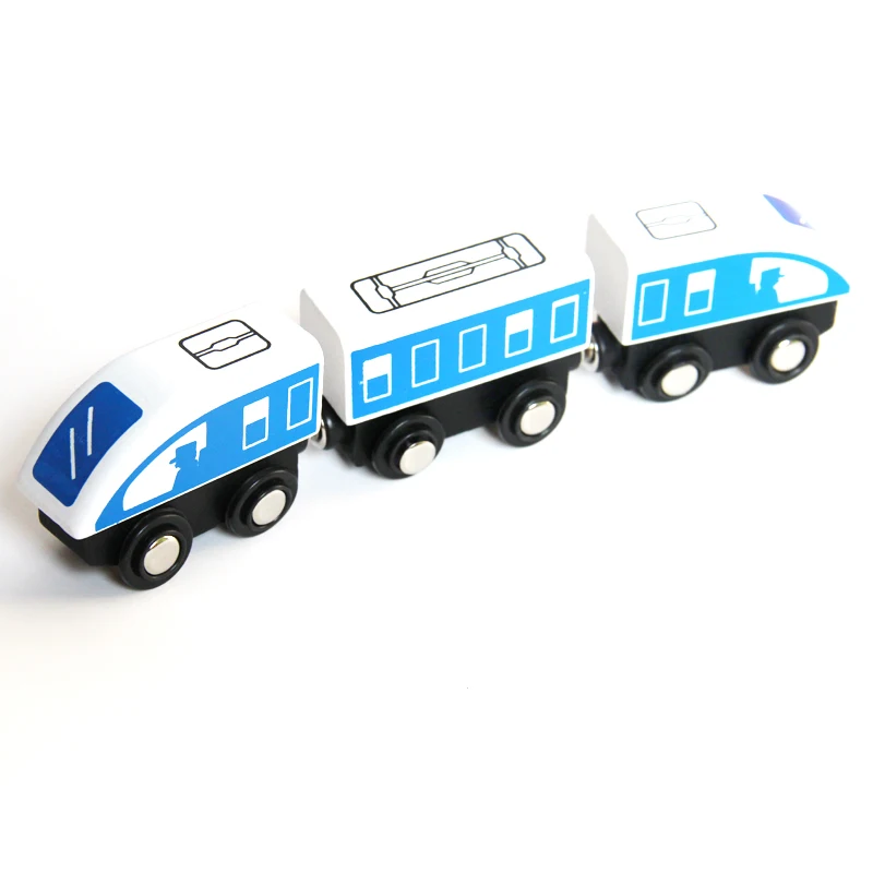 

w116 Solid wood magnetic levitation high-speed rail train car compatible with all kinds of wooden track rail wooden train