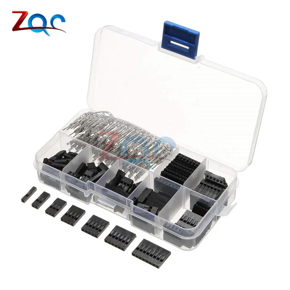 

310pcs Dupont Connector 2.54mm Dupont Cable Jumper Wire Pin Header Housing Kit Male Crimp Pins+Female Pin Terminal Connector