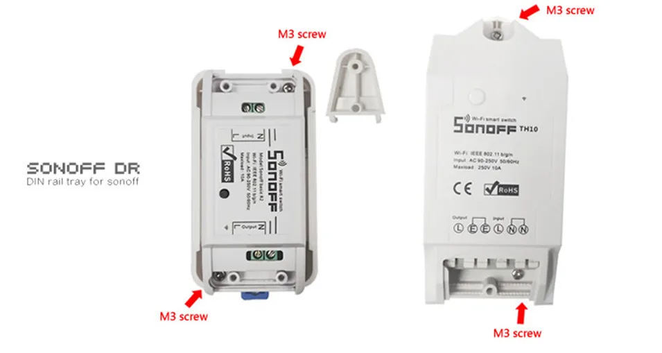 Itead Sonoff dr Din Rail чехол на лоток/умный дом беспроводной пульт дистанционного управления Переключатель Wifi реле синхронизации DIY Переключатель 10A