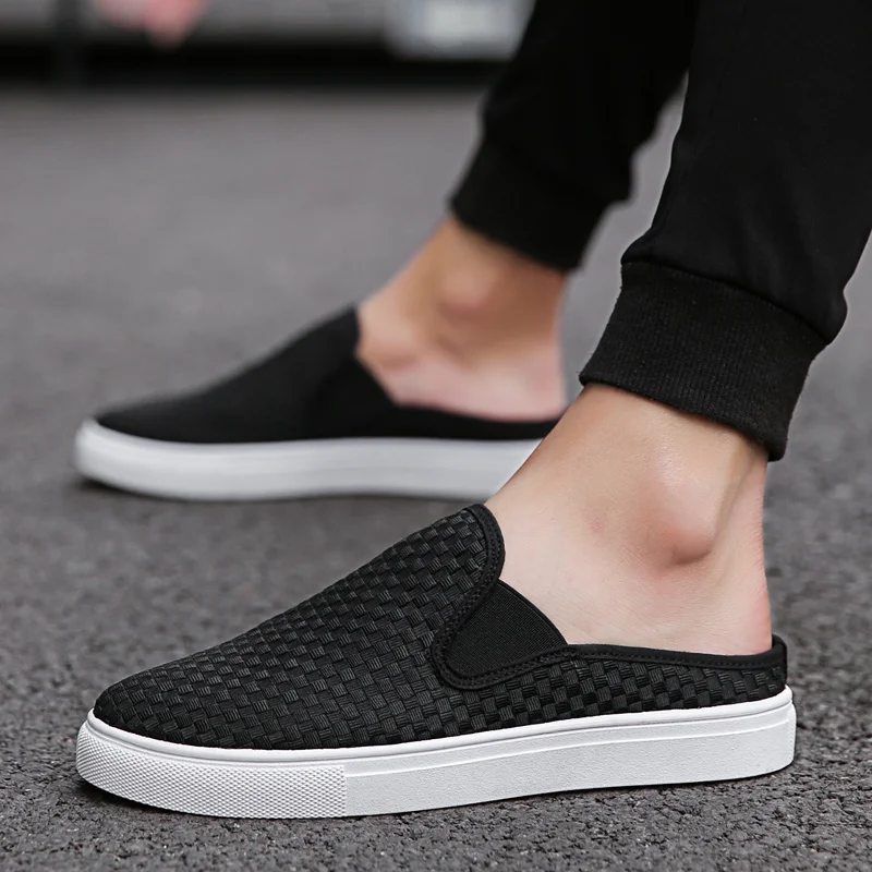 

Summer New Baotou Half Slippers Men's Sandals Korean Version Of The Trend Summer Sandals No Heels Lazy Weaving Tide Drag