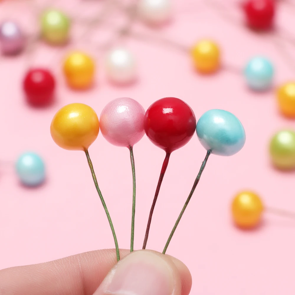 

20pcs Mini Plastic Fake Small Berries Artificial Flower Fruit Stamens Cherry Pearl Wedding DIY Crafts Gift Box Decor Wreaths
