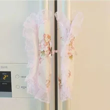 2 шт. в цветок печатных кружево край липучки Ручка дверцы холодильника крышка пастырской стиль Кухня украшения