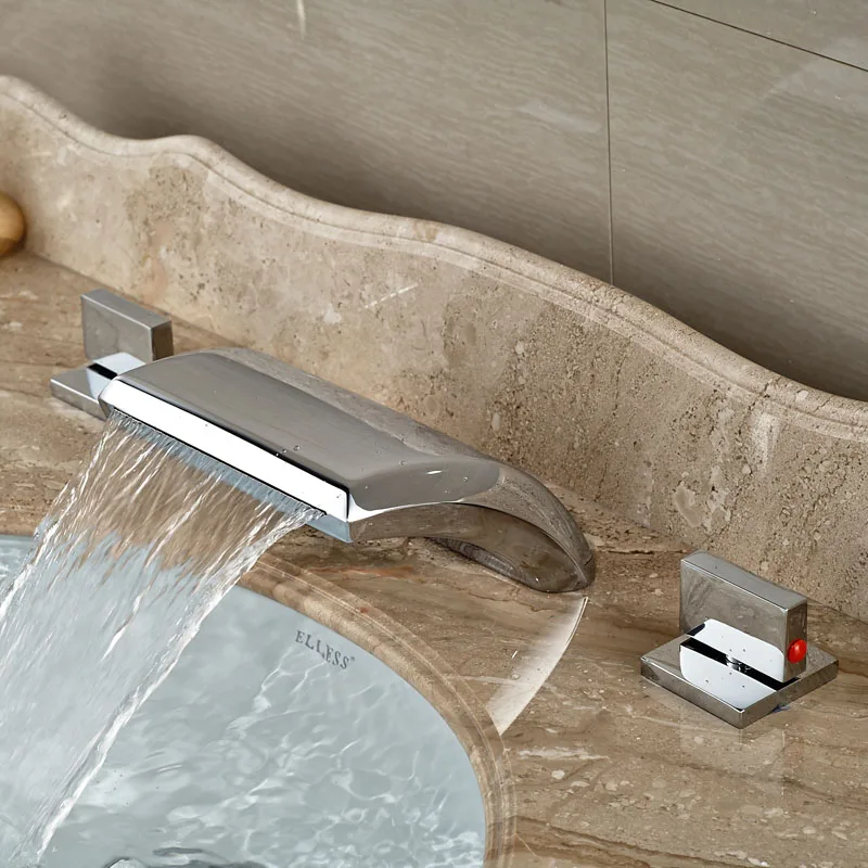 

2016 New Promotion Good Quality Bathroom Water Faucet Hot and Cold Chrome Finish Deck Mount