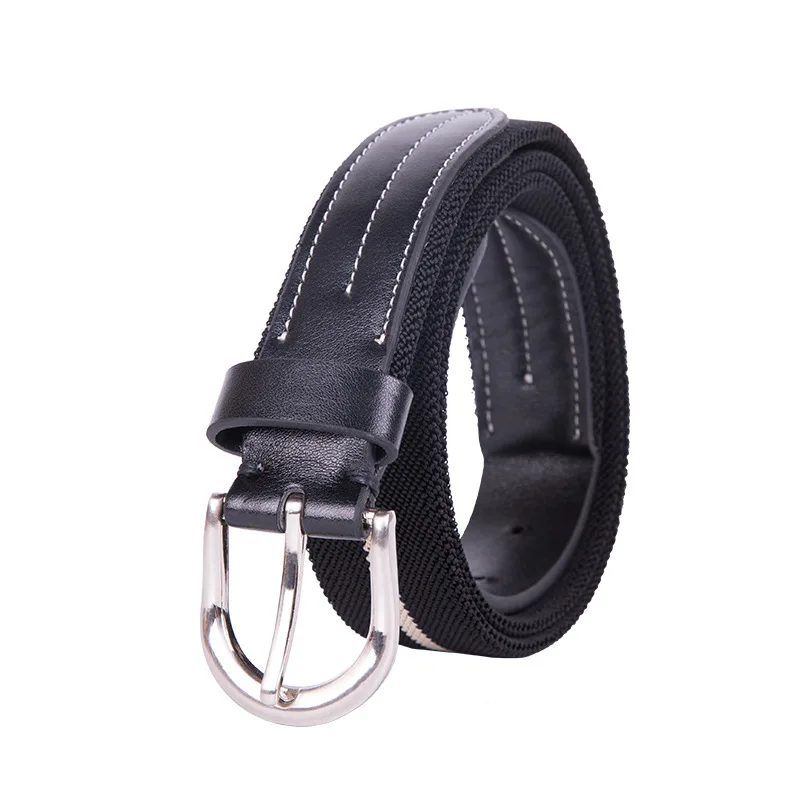  Elastic Braided Patchwork Waist Tactica Unisex Belt For Men's Woven Braided Stretch Webbed PU Leather Buckle cinturon mujer (12)