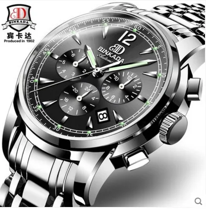 

7062 Binkada Auto mechanical 30M fashion auto mechanical watch 7062B Men watch