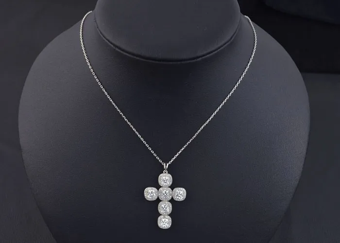 Дизайн микро проложить Циркон крест кулон ожерелье для женщин, роскошные модные украшения для свадьбы/вечерние/подарок