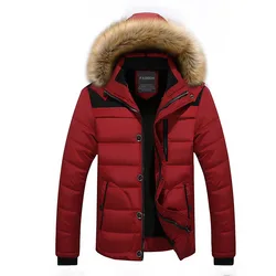 Drop Shipping Men Winter Jackets With Fur Collar Fashion Keep Warm Parka Homme LBZ11