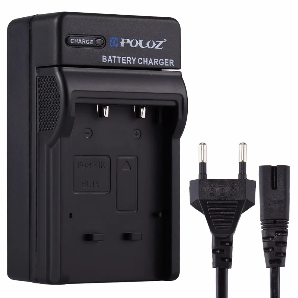 

PULUZ EU Plug Battery Charger with Cable for Nikon EN-EL19, Coolpix S4100, CoolPix S2500, CoolPix S3100, Coolpix S415 Battery