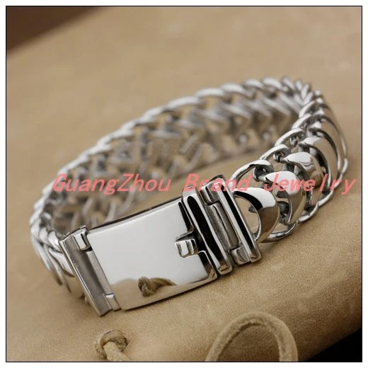 Silver Stainless Steel Centipede Chain Link Men's Bracelet 