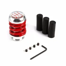 1 Set Universal Aluminum Spring 5 Speed Manual Car Gear Shifter Stick Shift Knob Lever Alloy aluminum Shift Lever
