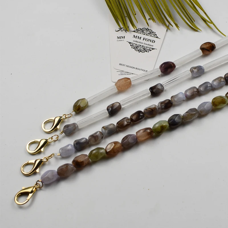 

MM FOND Bohemian beaded women acrylic handbag strap all kinds matching spring design girls fashion shoulder bag belts hot A319