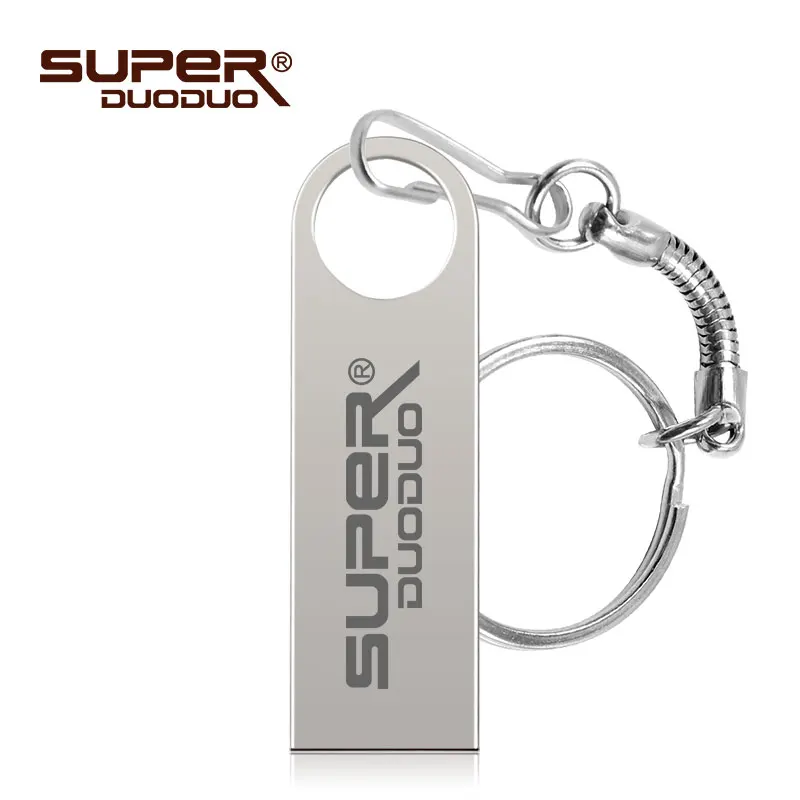 SILVER Флеш-накопитель usb флеш-накопитель 16 ГБ 32 ГБ Флешка 8 ГБ 4 ГБ память usb 64 Гб 128 ГБ высокоскоростной флеш-диск с цепочкой для ключей в подарок - Цвет: SILVER