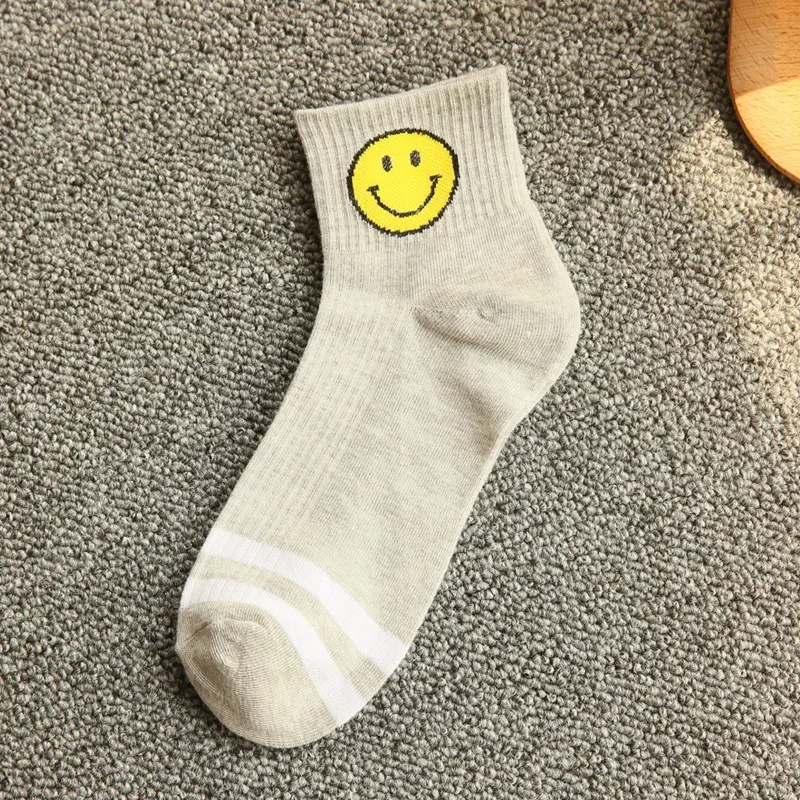 1 пара г. Новые Носки с рисунком смайлика Harajuku с двумя полосками для мужчин и женщин хлопковые носки мужские носки для влюбленных meias - Цвет: XL2