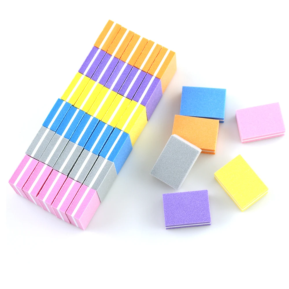 

20pcs/lot Mini Nail File Double-sided Blocks Colorful Sponge Nail Polish Sanding Buffer Strips Nail Polishing Manicure Tool