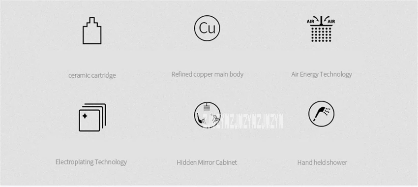 EFT13400A 3-функция массажа, набор для душа Бытовой настенный для душа и ванной комплект горячей и холодной Медь смеситель для душа