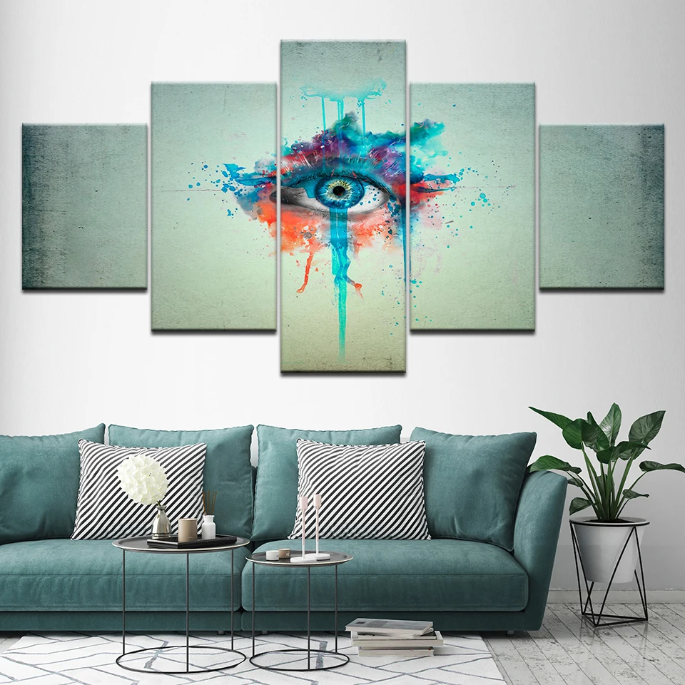 

Canvas Painting Colorful eyes 5 Pieces Wall Art Painting Modular Wallpapers Poster Print for living room Home Decor